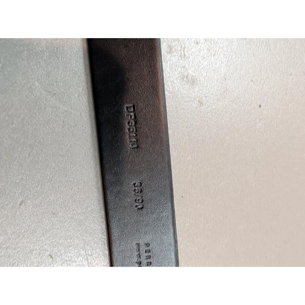 Perry Ellis Portfolio Mens Faux Leather Belt Black Silver Buckle 32-34 DP33111